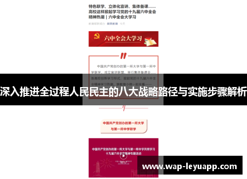 深入推进全过程人民民主的八大战略路径与实施步骤解析